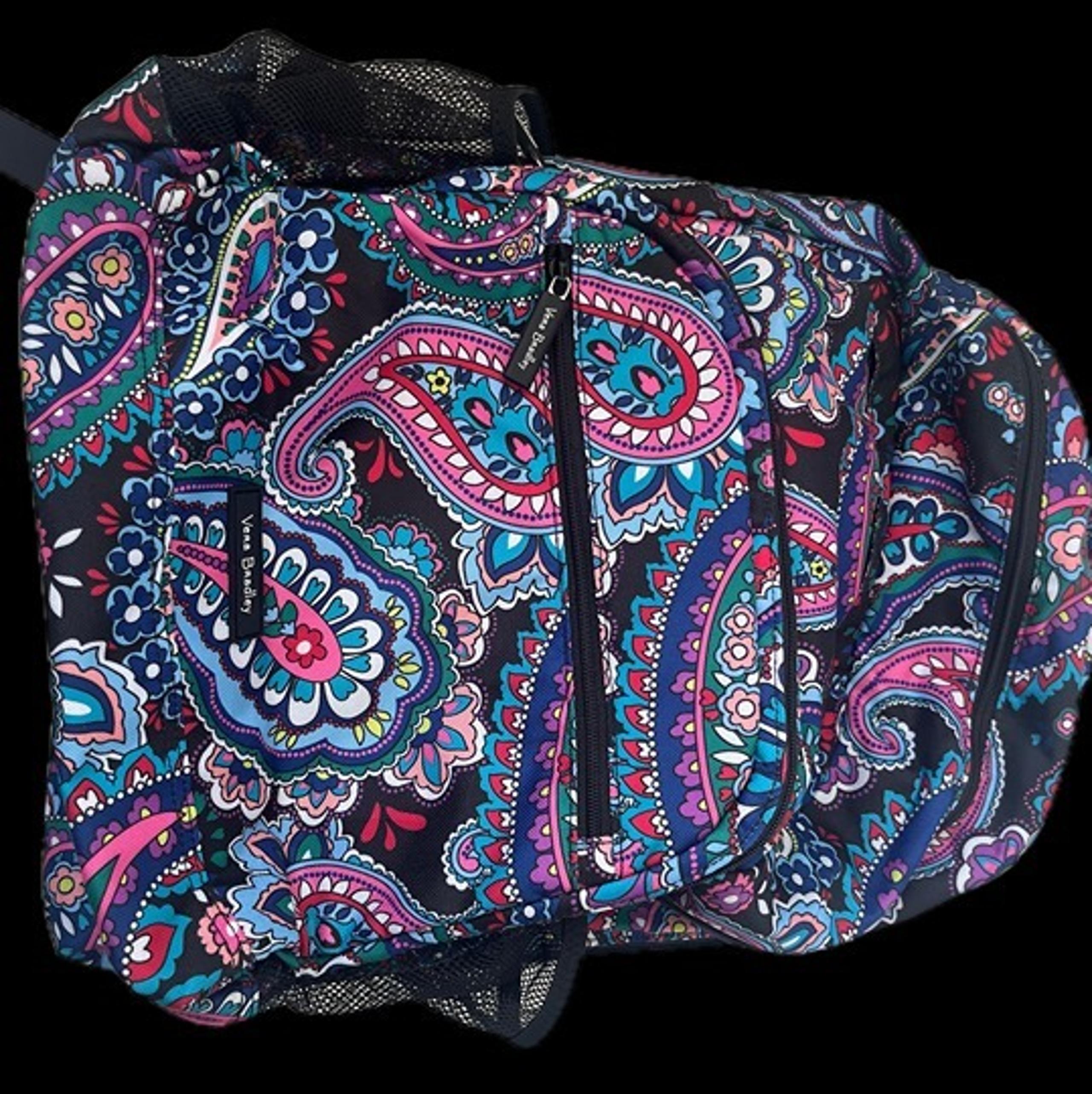 NWOT Vera Bradley Large Essential Large Backpack Bright Multi Haymarket Paisley