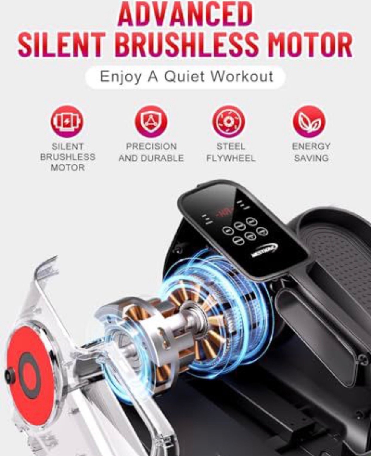 ALSO GO Under Desk Elliptical Machine, Electric Ellipse Leg Exerciser While Sitting Seniors Adults Remote Control 12 Adjustable Speeds Noiseless Home