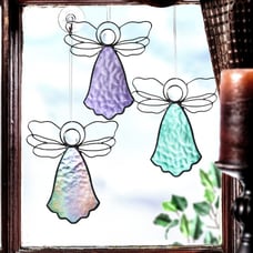 Angel Decorative Window Sun Catcher Stained Glass - Set of 3 - 3 Colors