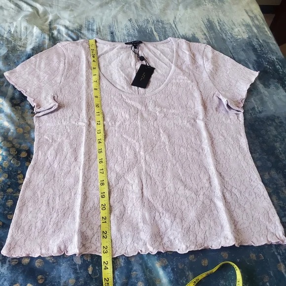 Women's Rag N Bone Floral Lilac Purple Scoop Neck Shirt XL