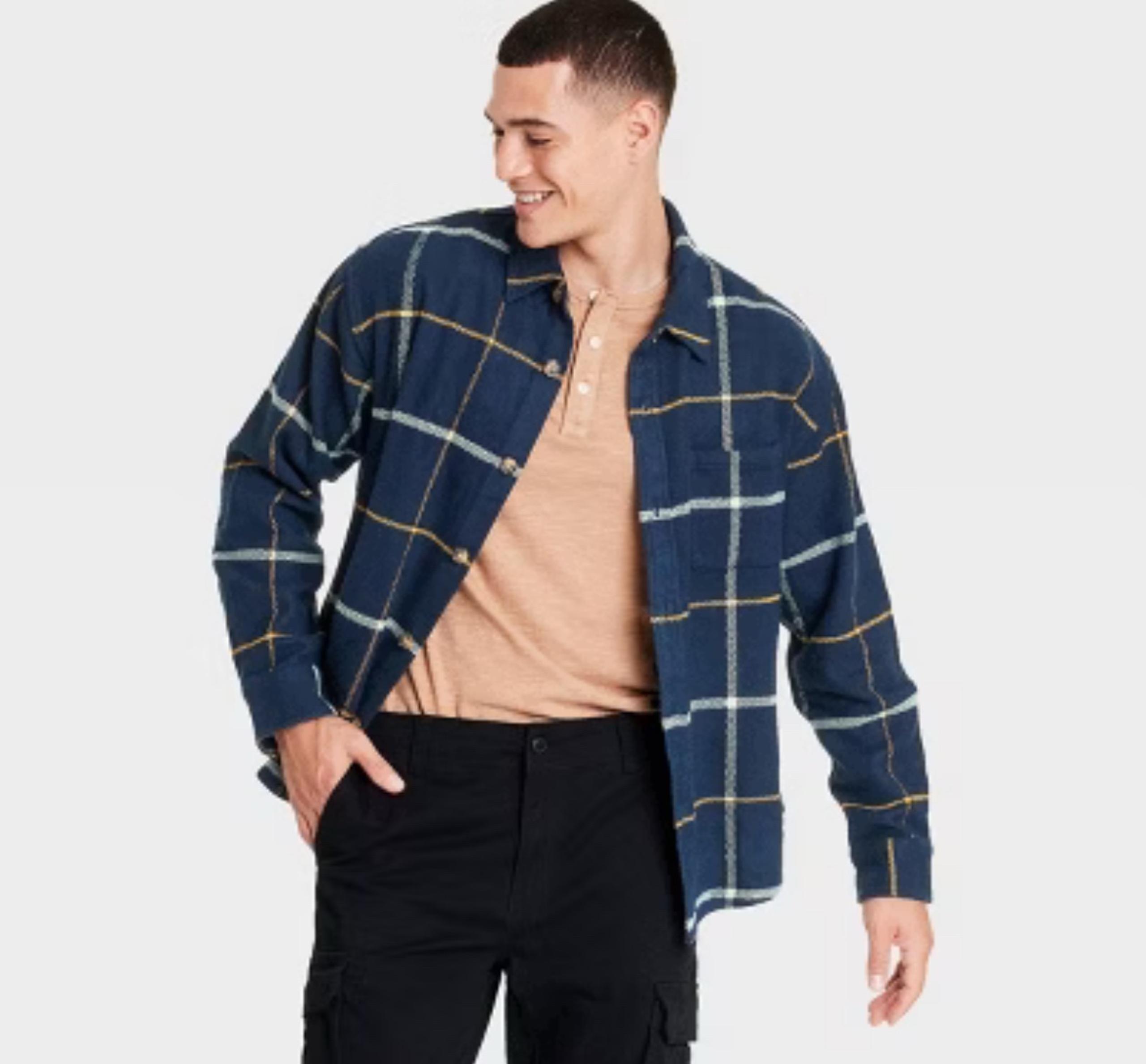 Goodfellow & Co Men's Heavyweight Flannel Button-Down Shirt