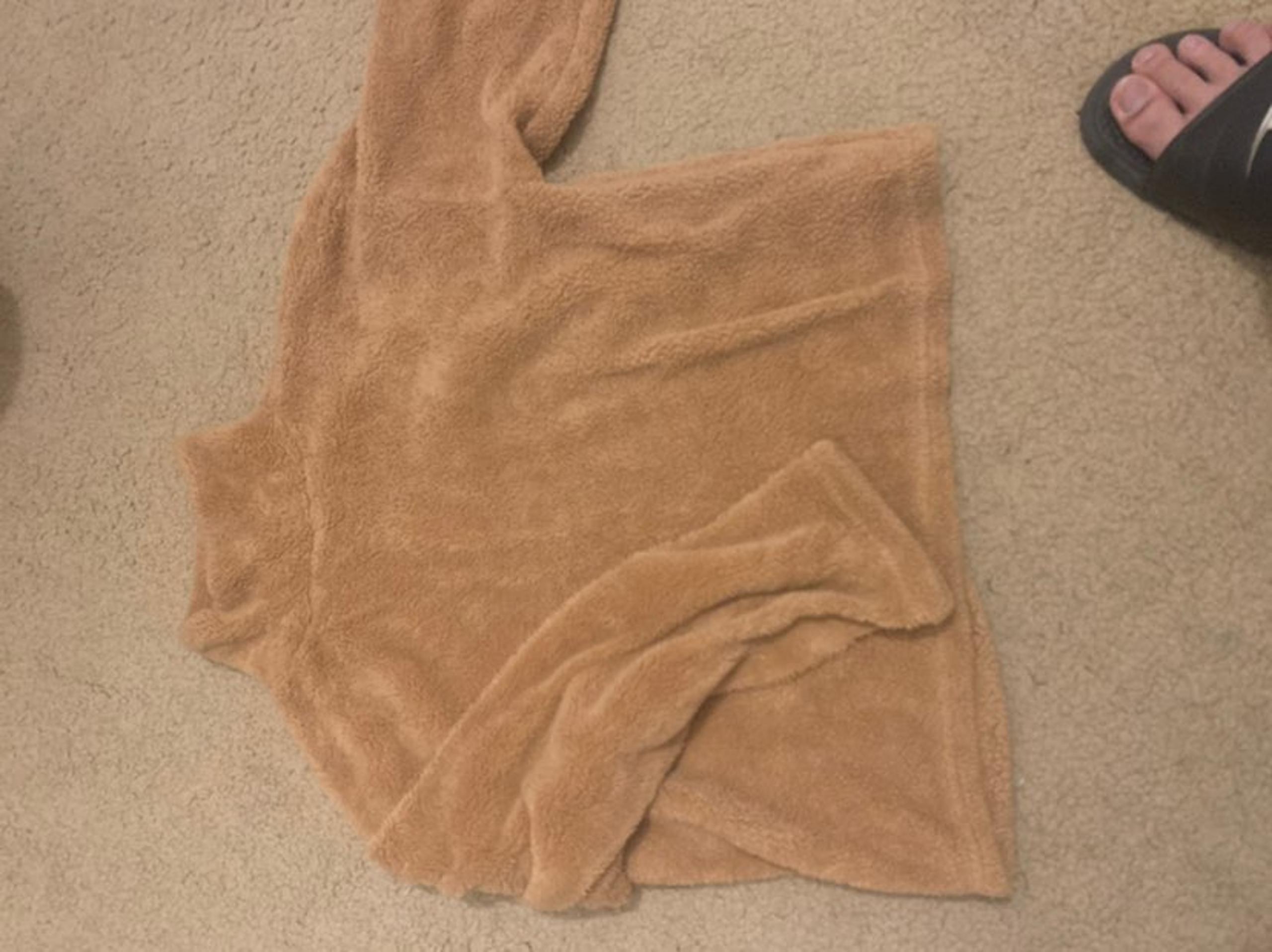 brown fluffy turtleneck