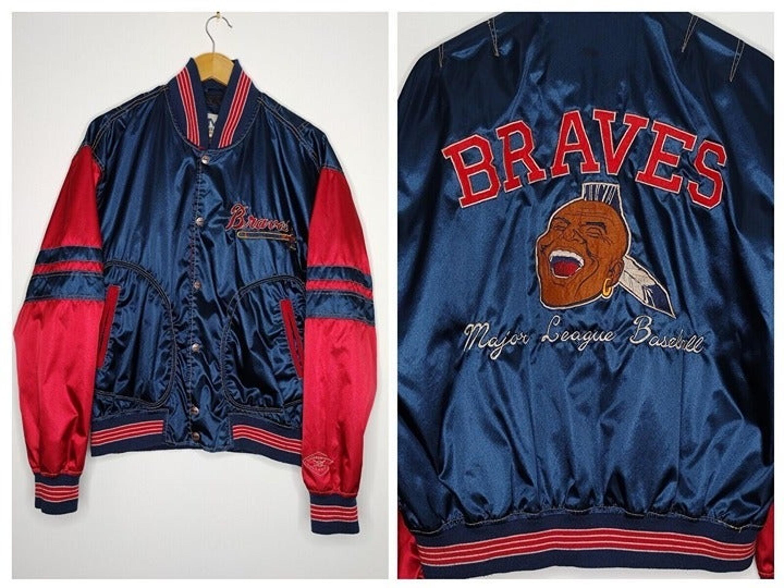 Vintage Mirage Atlanta Braves Chief Satin Jacket Men's Size Large