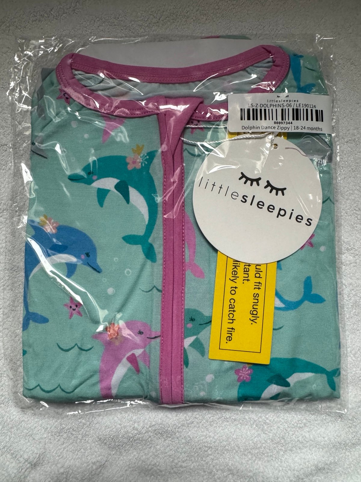 Little Sleepies Dolphin Dance Zippy 18-24 Months