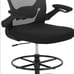 Drafting Tall Office w/ Adjustable Foot Ring and Flip-Up Arms Chair - Black
