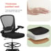 Drafting Tall Office w/ Adjustable Foot Ring and Flip-Up Arms Chair - Black