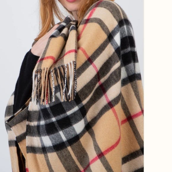 Kiltane Plaid Tartan Scotty Thompson Lambswool Stole Poncho Scarf Camel OS
