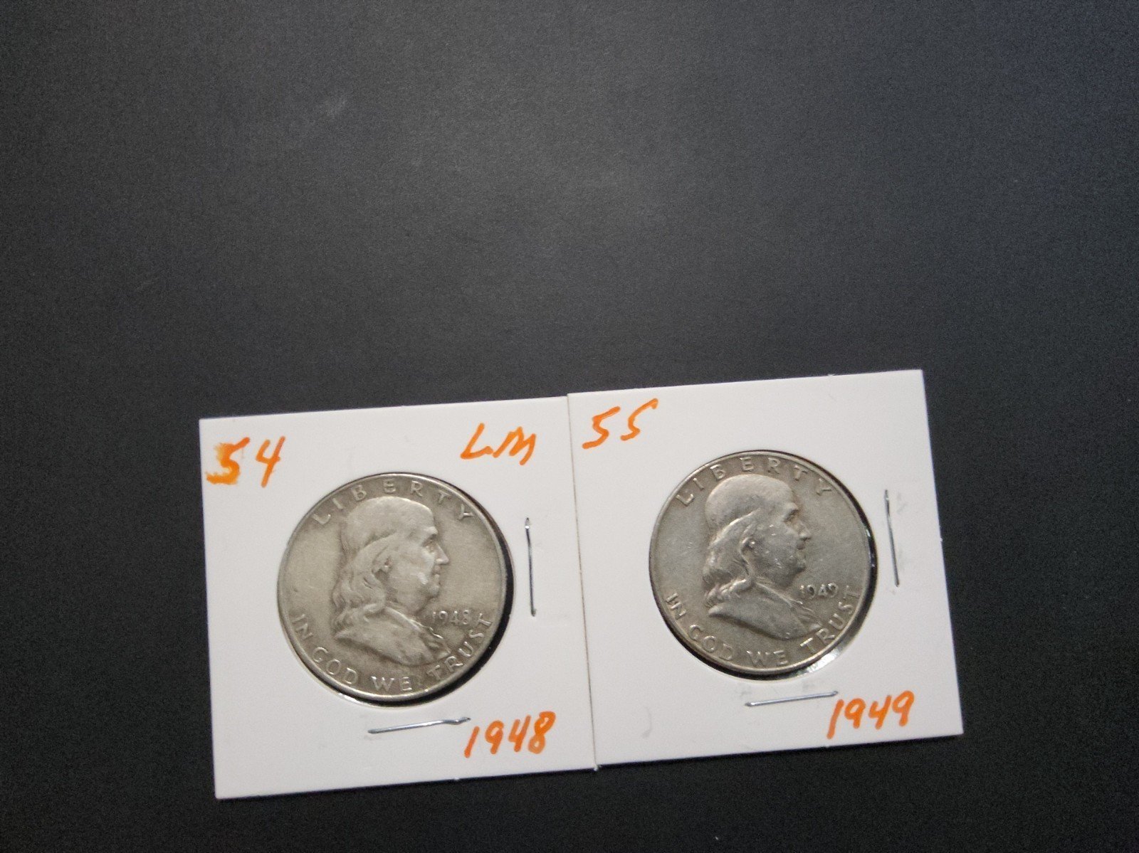 1948 1949 franklin silver half dollar