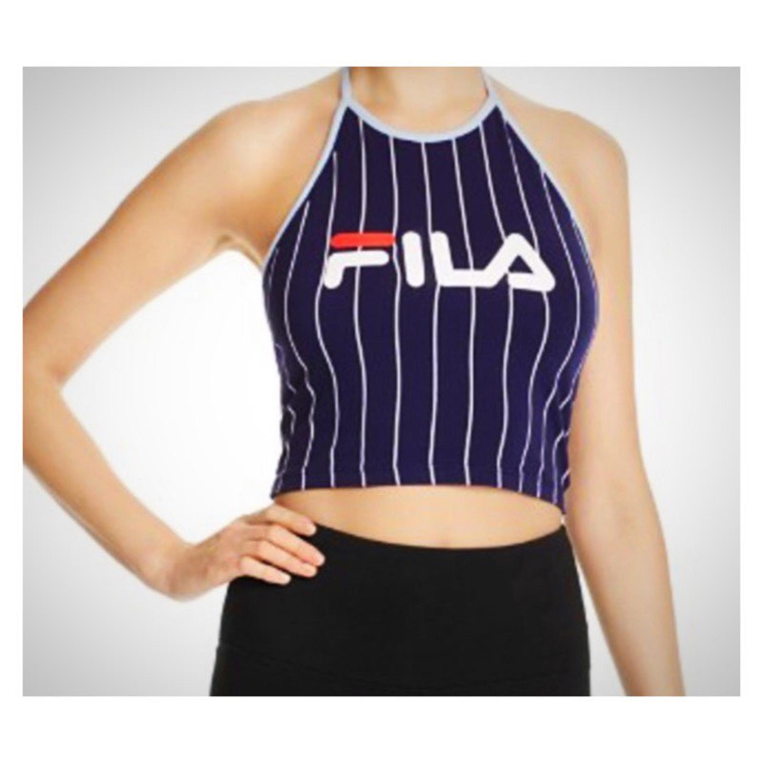 FILA Luann Crop Halter Blue & white Sz X