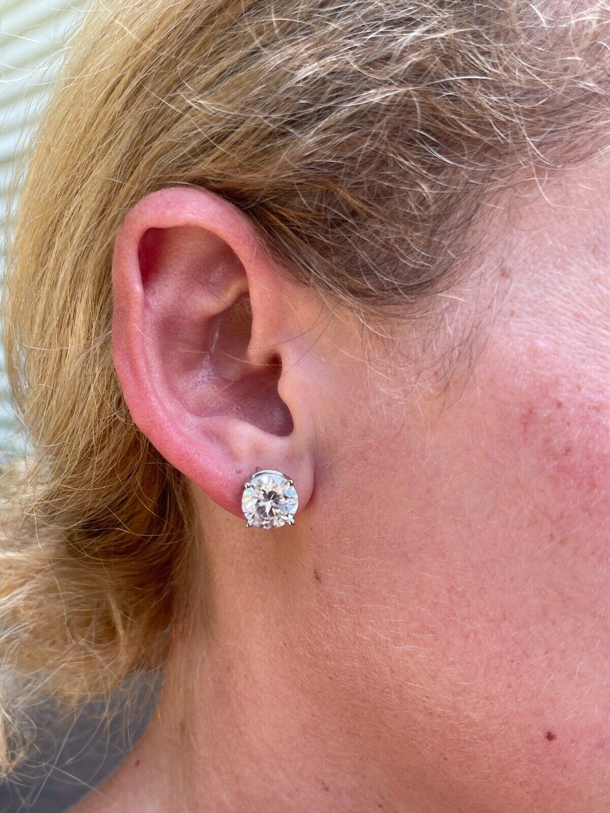 10mm MOISSANITE 925 Silver Stud Earrings