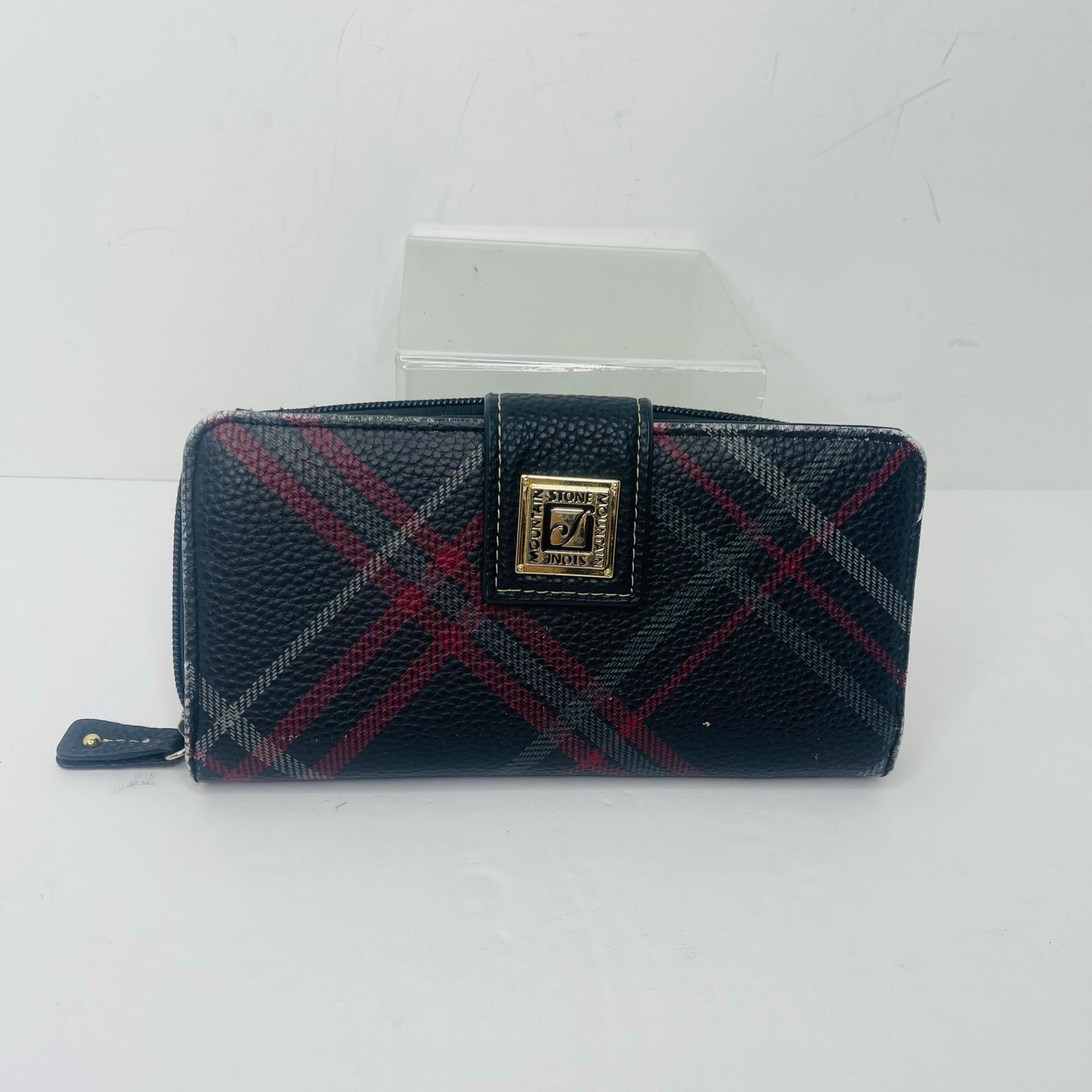 Stone Mountain Plaid Women’s Checkbook Zip Around Wallet Credit Card Holder