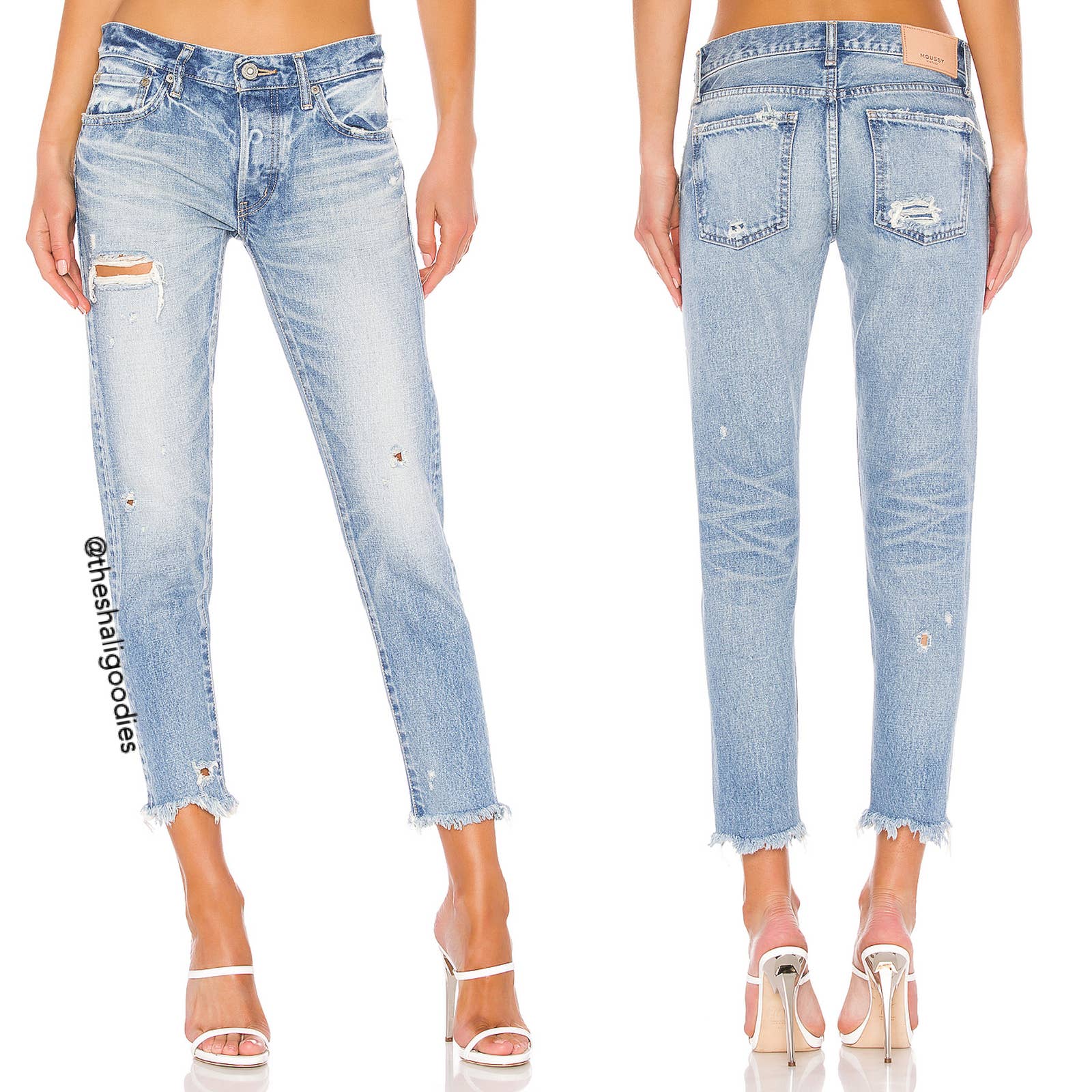 MOUSSY VINTAGE Kelley Tapered Jeans Blue Denim Straight Leg