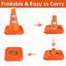 (2x) Pack of 4 Collapsible Pop-Up Traffic Cone Orange 15.5 inch