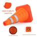 (2x) Pack of 4 Collapsible Pop-Up Traffic Cone Orange 15.5 inch