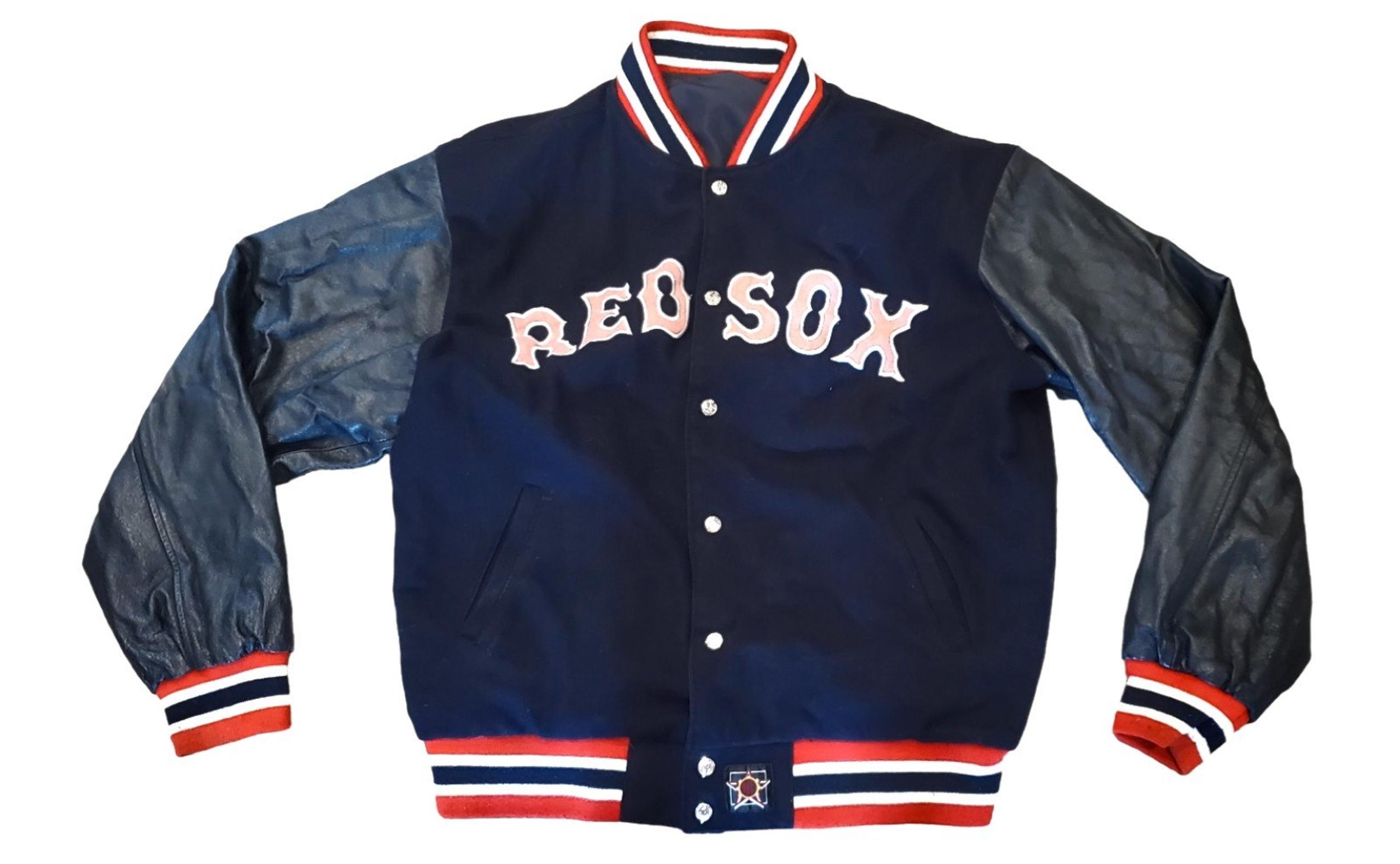 Mens XL Boston Red Sox Wool Reversible Jacket JH Design Navy Large