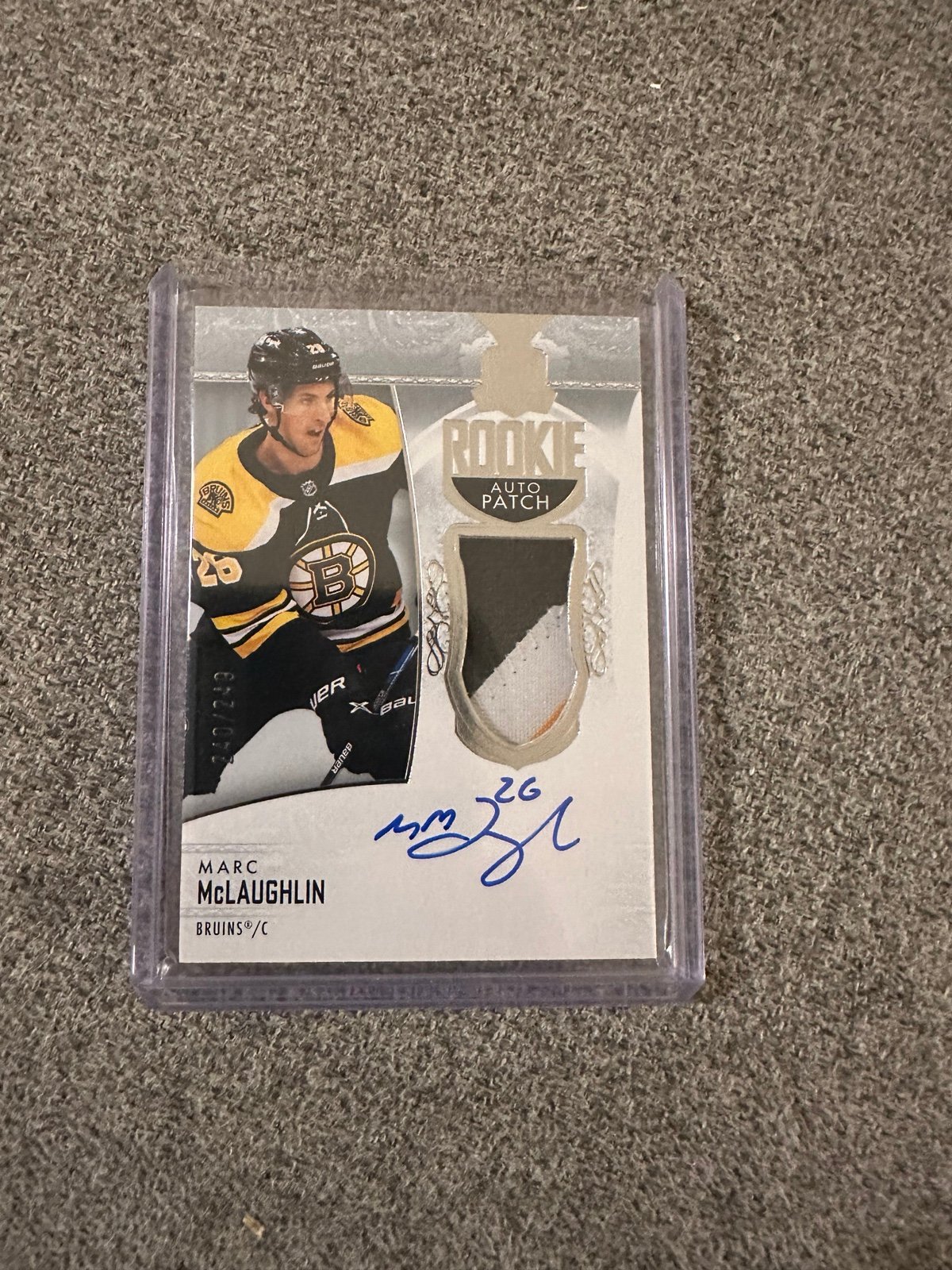 Marc McLaughlin Rookie Patch Auto RPA /249 2022-23 Upper Deck The Cup Hockey