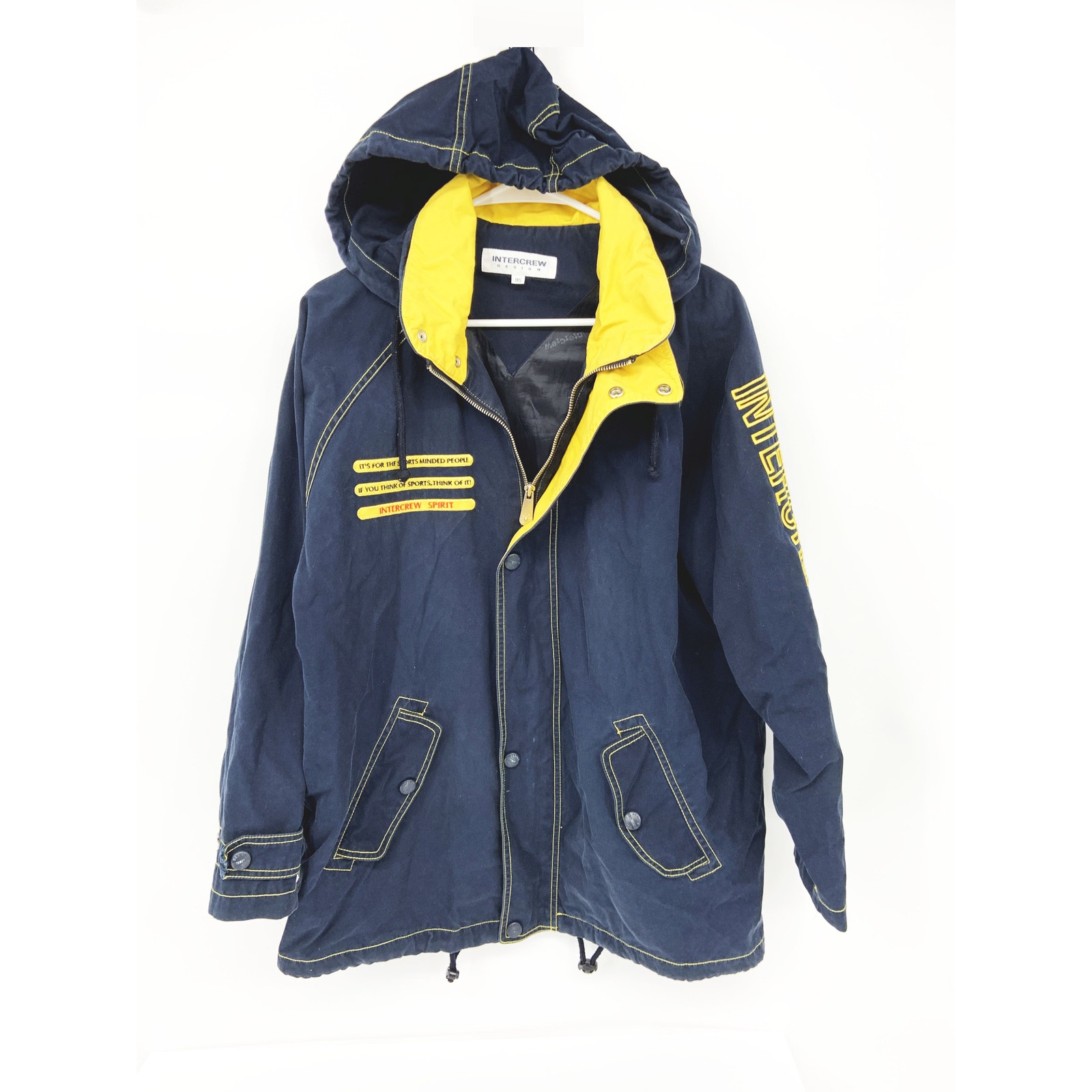 Intercrew Design Spirit Hooded Jacket Full Zip Double Layer Korean Size 95