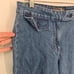 Point sur womens 28 wide leg crop blue medium wash denim jeans faux front pocket