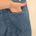 Point sur womens 28 wide leg crop blue medium wash denim jeans faux front pocket