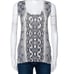 NEW Roberto Cavalli Grey Snake Printed Knit Scoop Neck Silk Blouse Top S 4