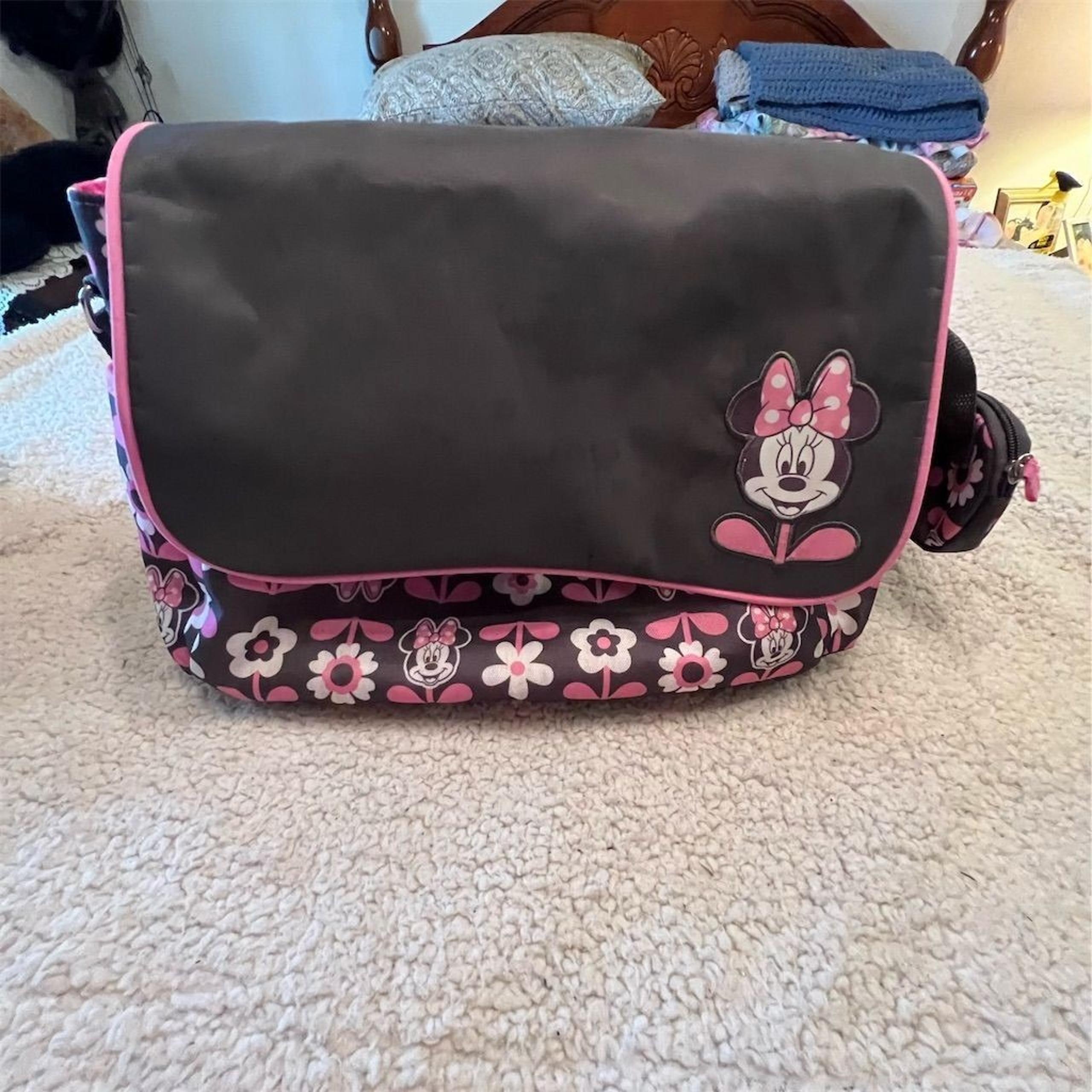 Disney Minnie Mouse Floral Diaper Bag w/ Changing Pad Multicolor Large baby
