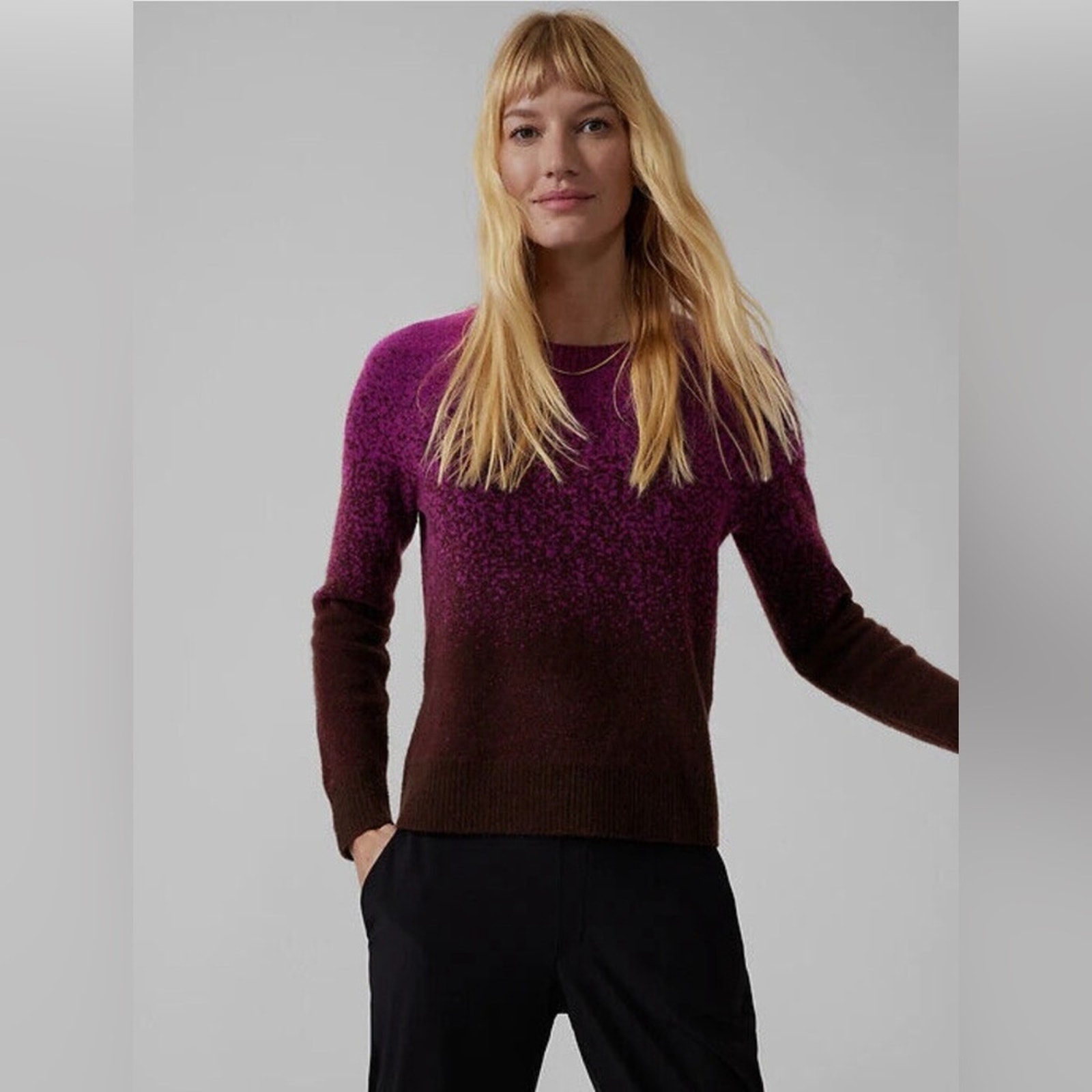 ATHLETA Ombre Jacquard Crew Sweater Size XS