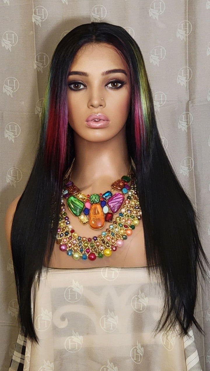 Celebrity wowfactor rainbow lace wig