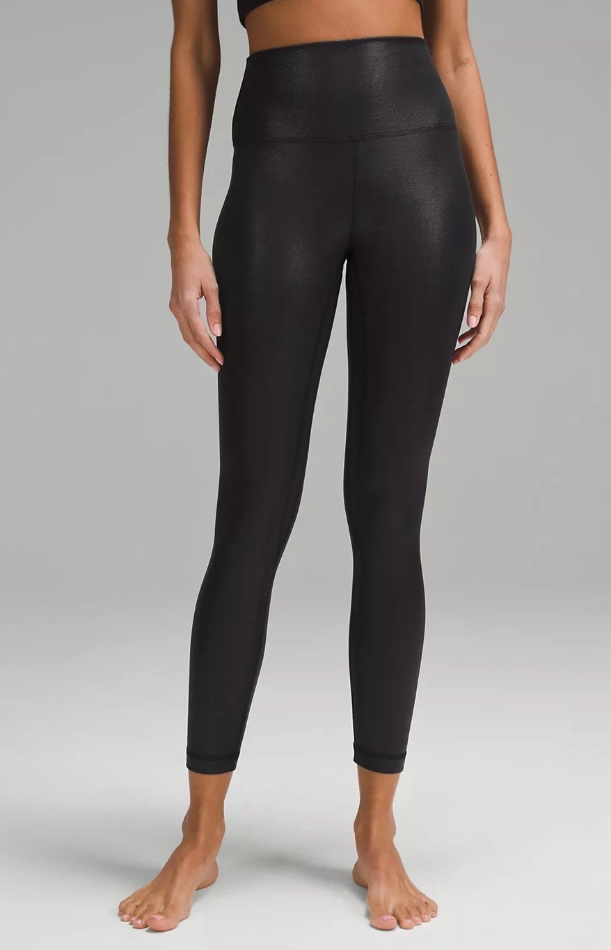lululemon Align™ High-Rise Pant 25 Shine Colour Radiate Foil Print Black Sz 2
