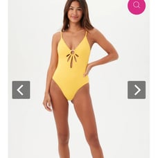 NWOT Trina Turk Joplin Petal Cut One Piece Swimsuit Daisy Yellow 8