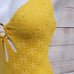 NWOT Trina Turk Joplin Petal Cut One Piece Swimsuit Daisy Yellow 8