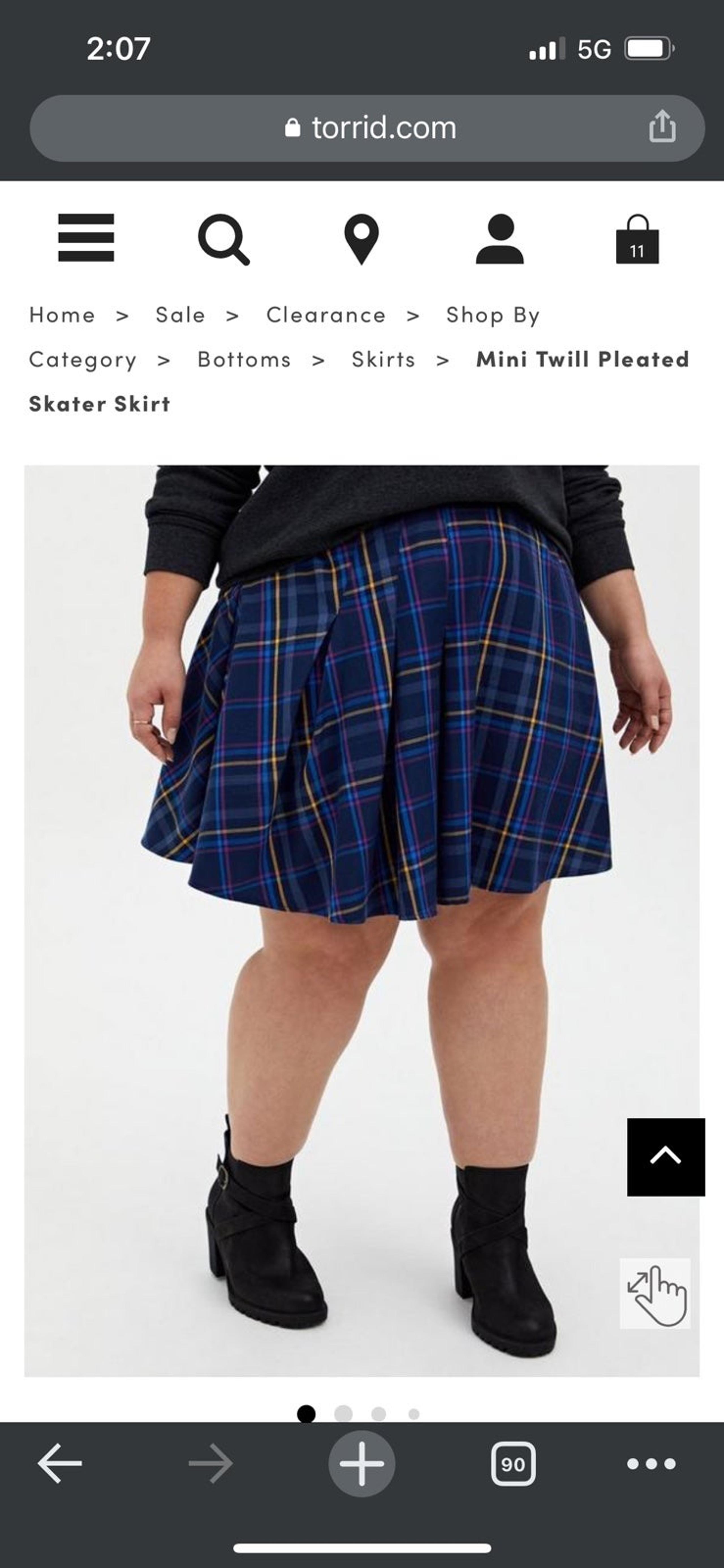 Torrid Mini Twill Pleated Skater Skirt Size 1