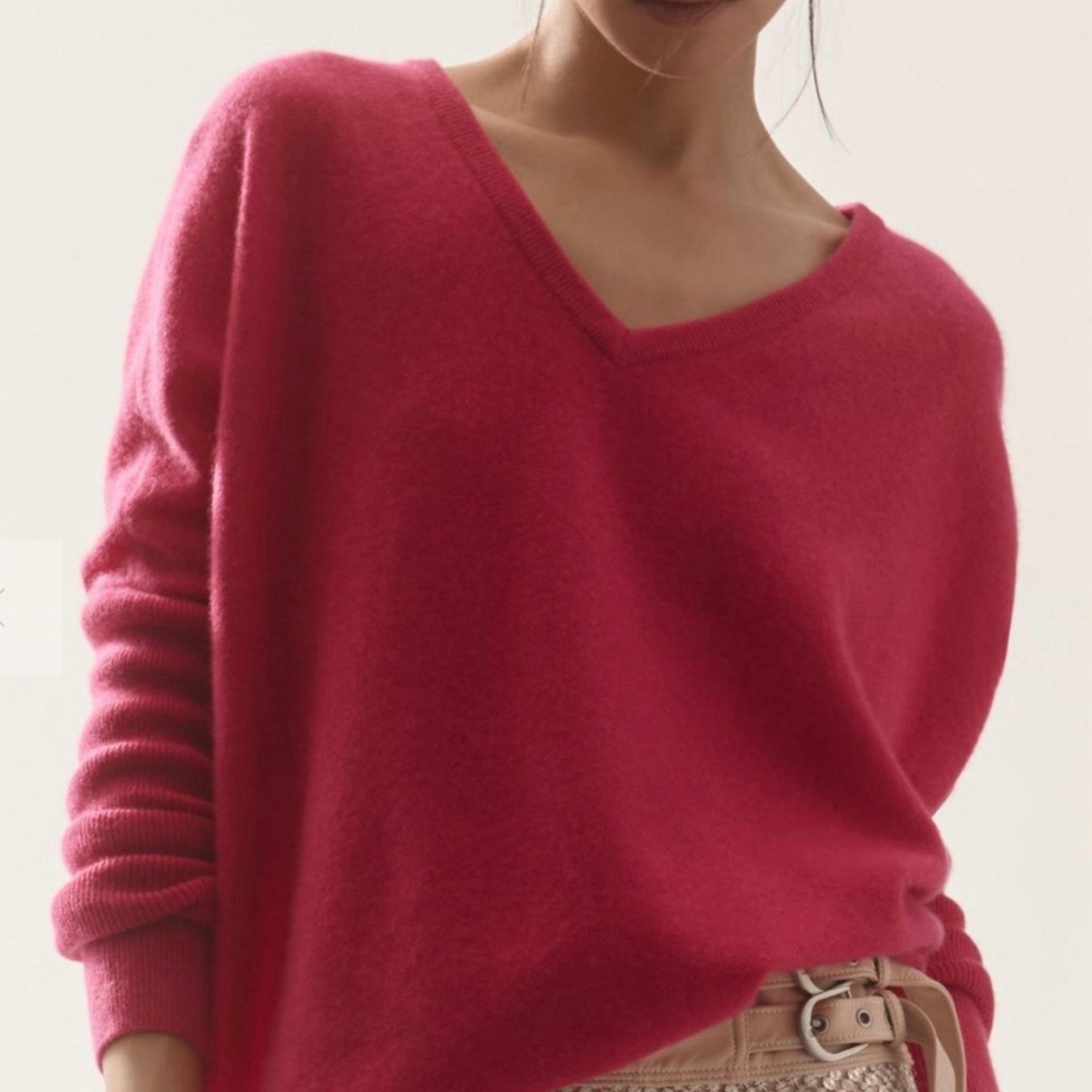 Anthropologie Maeve 100% Cashmere The Charley Relaxed Fit Drop Shoulder Sweater
