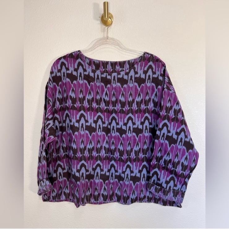 bryn Walker NWT 100% Linen Oversized Aztec Top Size S
