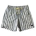 Men's M RVCA Gray & Yellow Stripe Drawstring Pocket Boardshorts Swim Trunks