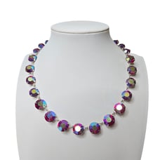 Red Riviere Crystal Choker Necklace Aurora Borealis AB Art Deco 20s 30s Vintage
