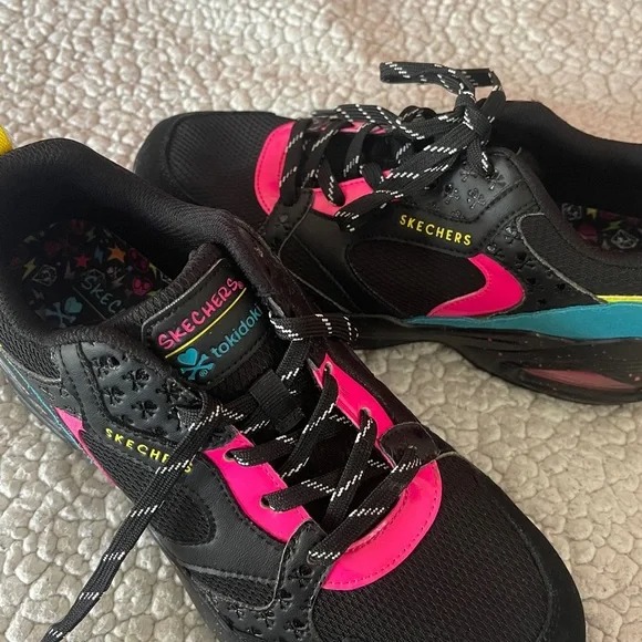 Skechers x tokidoki M-Uno Tokiglow Womens Sz 8 155229 BKMT - Black / Multi