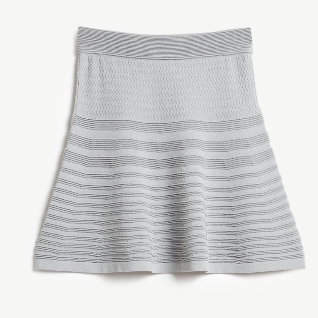 Yargici Textured Knitted Women's Skirt in a grayish blue Size 4