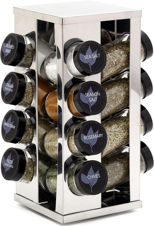 16 Jar Heritage Revolving Countertop Spice Rack Organizer