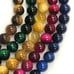 Tiger Eye 6 Strands lot Round 8mm