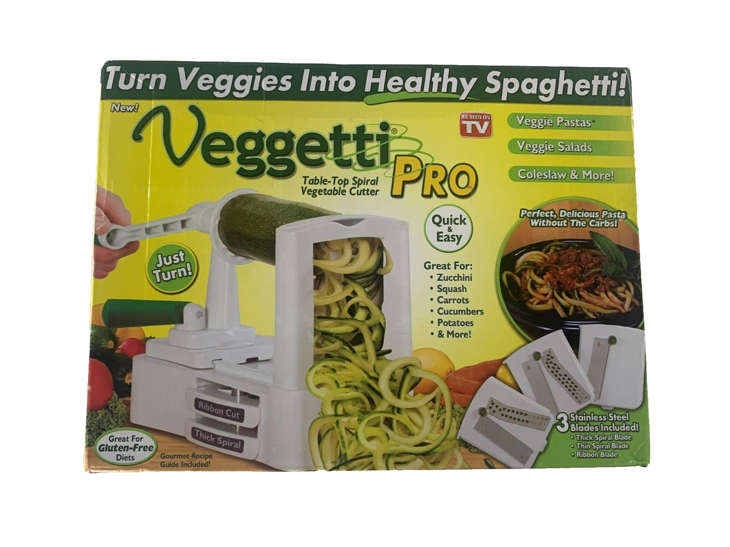 AS SEEN ON TV !  VEGGETTI PRO Table Top Spiral Vegetable Cutter: Kitchen