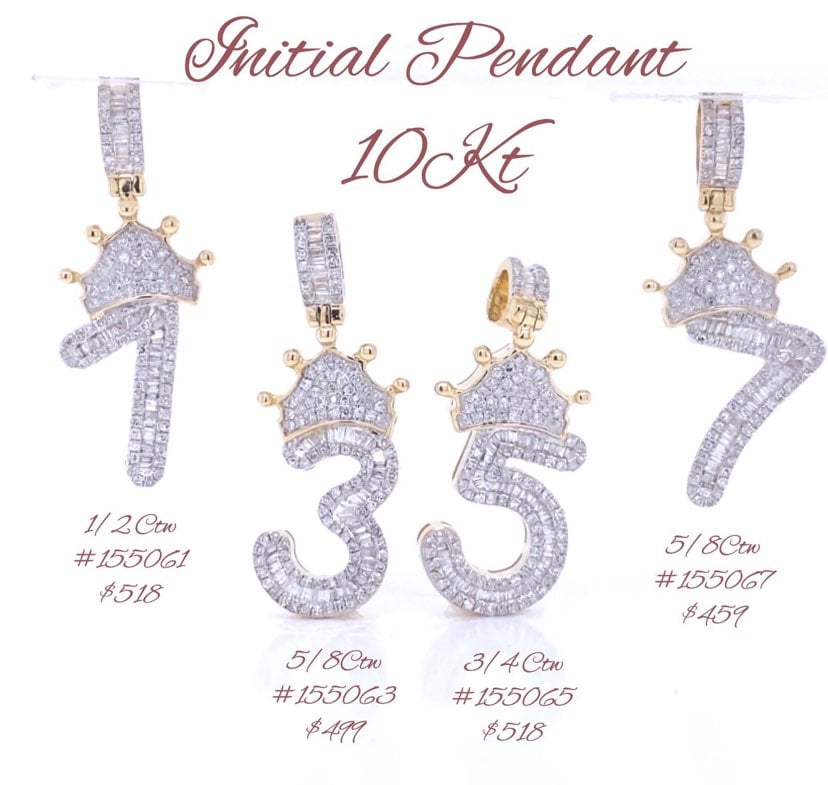 Diamond & Gold Number Charm.