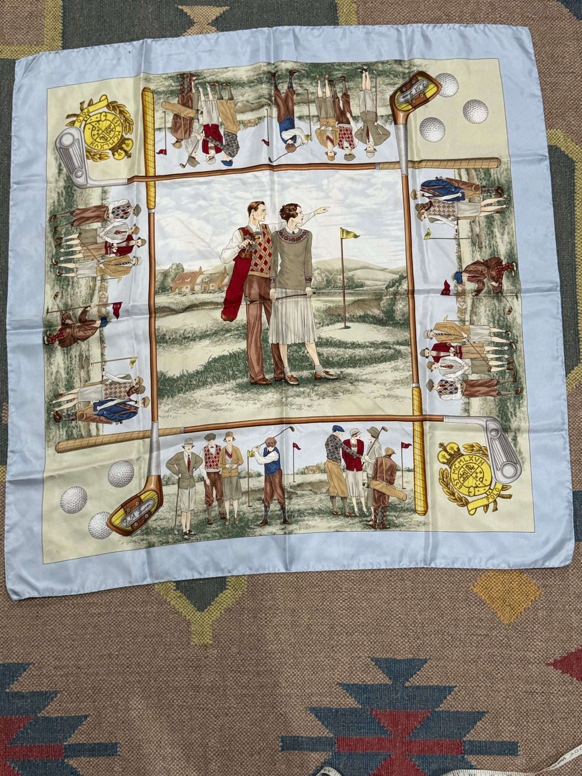 Vintage Ralph Lauren silk golf country club scarf