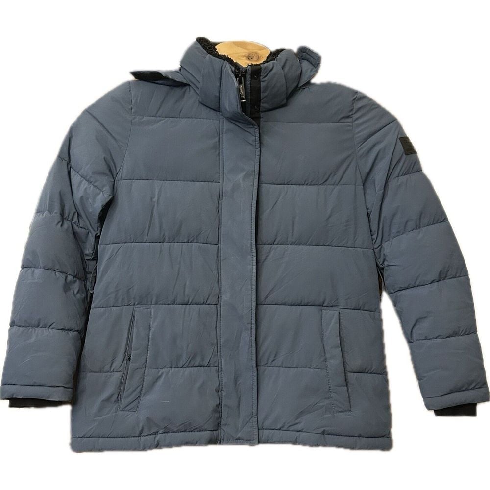 Calvin Klein Blue Infinite Stretch Full Zip Sorona Aura Puffer Jacket M NO BELT