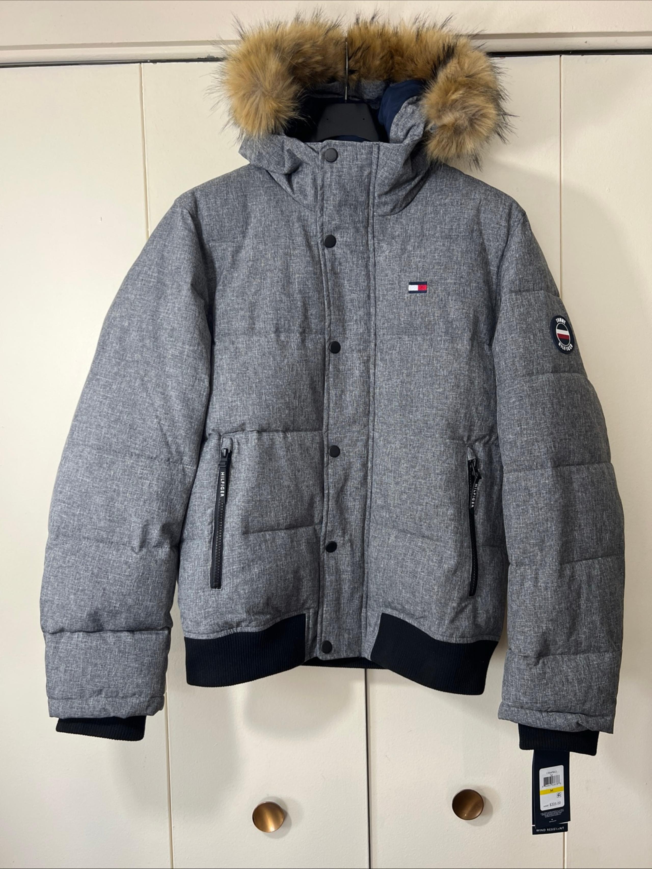 Tommy Hilfiger Men's Arctic Cloth Quilted Snorkel Bomber Jacket Size Medium