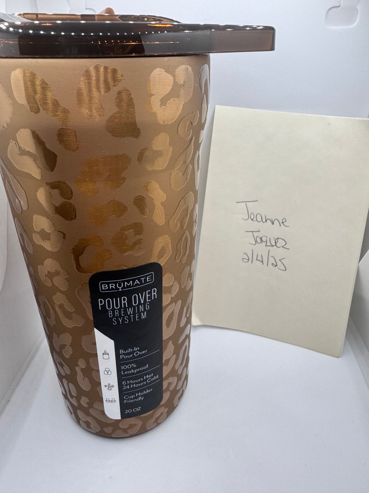 BrüMate gold leopard pour over