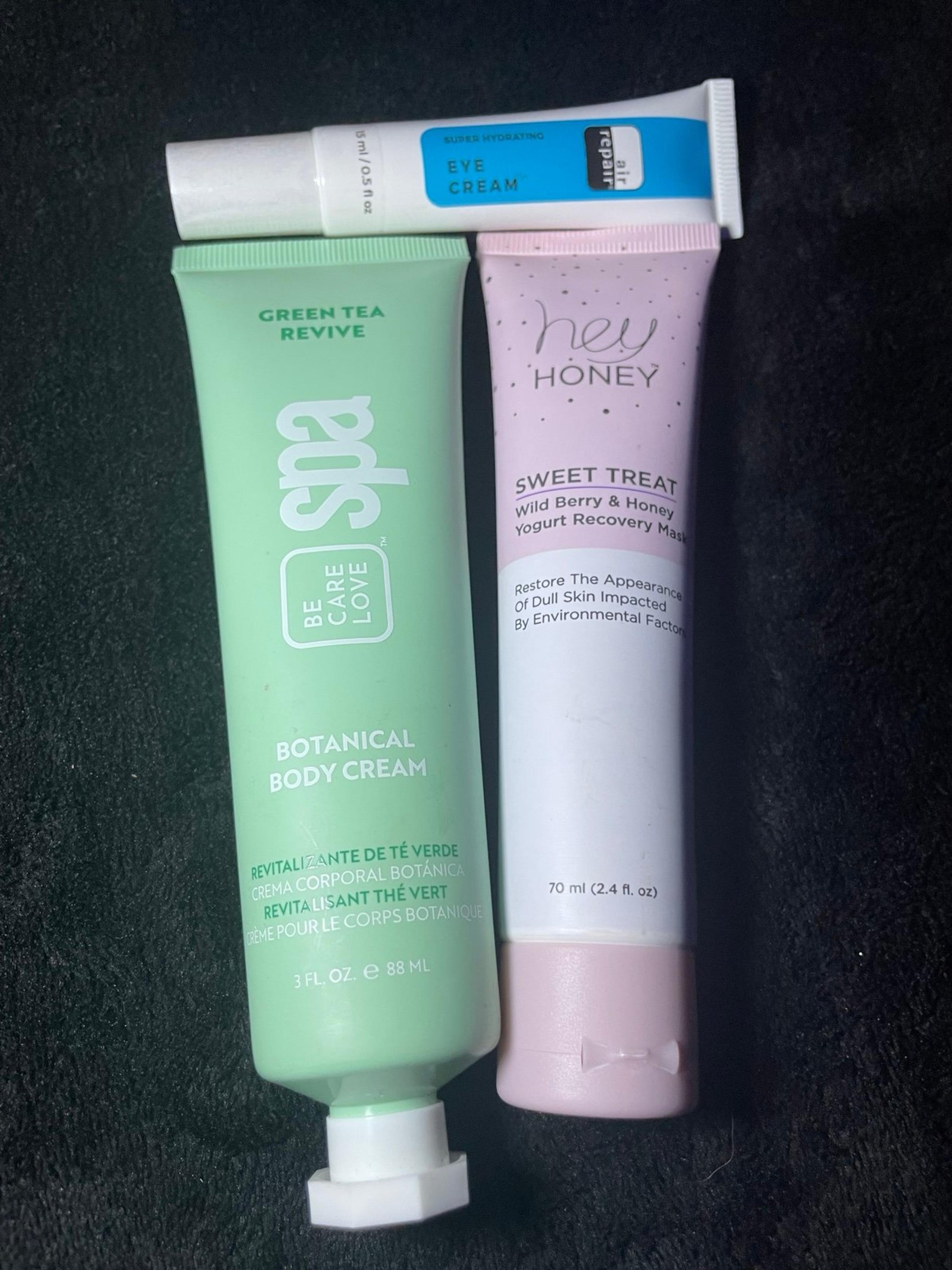 Body cream , face mask and eye cream