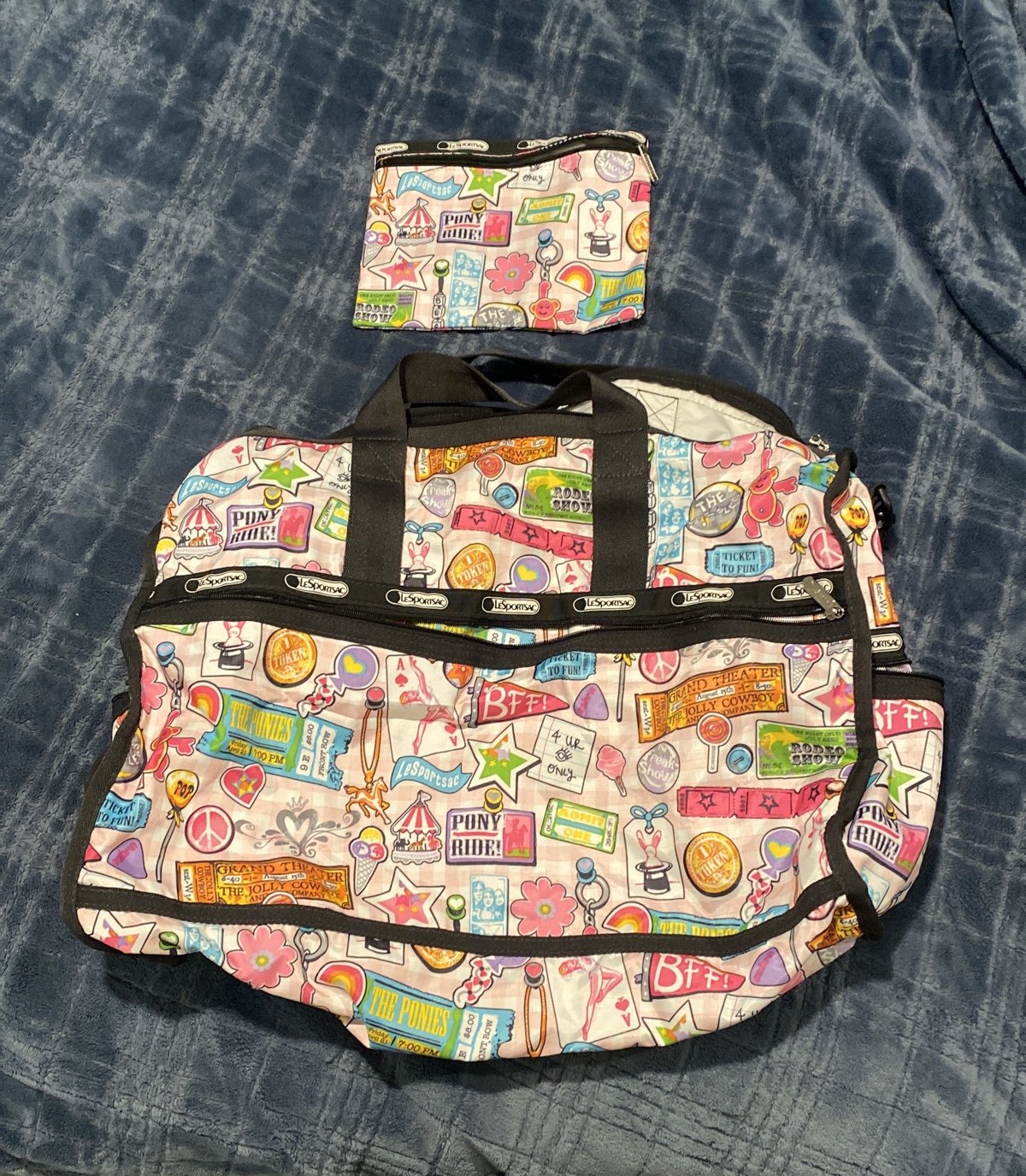 LeSportsac Weekender Duffle Bag and Mini Makeup Bag