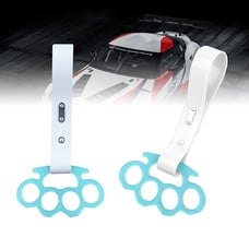 BRAND NEW 2PCS KNUCKLES FINGER GRIP JDM TSURIKAWA RING White Handle Strap Drift