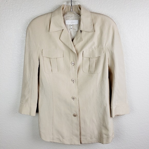 Vintage ESCADA Silk/Linen Blend Blazer Jacket size 36 /US Small
