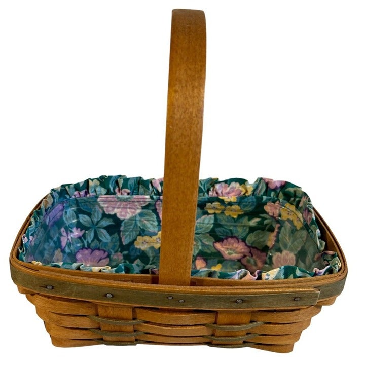 Vintage Longaberger Chore Basket Floral Liner Protector